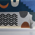 Tapet Personalizat Abstract cu elemente abstracte colorate si funal texturat - MAGIC CARPET
