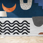 Tapet Personalizat Abstract cu elemente abstracte colorate si funal texturat - MAGIC CARPET