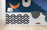Tapet Personalizat Abstract cu elemente abstracte colorate si funal texturat - MAGIC CARPET