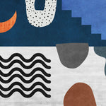 Tapet Personalizat Abstract cu elemente abstracte colorate si funal texturat - MAGIC CARPET