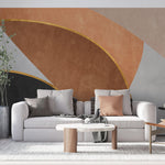 Tapet Personalizat Abstract cu textura decorativa si insertii aurii - BROWN TONES TEXTURE