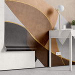 Tapet Personalizat Abstract cu textura decorativa si insertii aurii - BROWN TONES TEXTURE