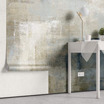 Tapet Personalizat Abstract cu vopsea abstracta in nuante de bej si albastru - LAYERED PAINT