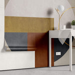 Tapet Personalizat Abstract cu forme geometrice cu textura si insertie aurie - GOLD ARCH ACCENT