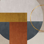 Tapet Personalizat Abstract cu forme geometrice cu textura si insertie aurie - GOLD ARCH ACCENT