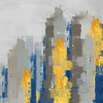 Tapet Personalizat Abstract cu fundal de canvas pictat cu nuante de albastru si auriu - TOUCH PAINT