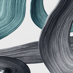 Tapet Personalizat Abstract cu urme de pensula in nuante de acril negru si turcoaz - CLEAR STROKES