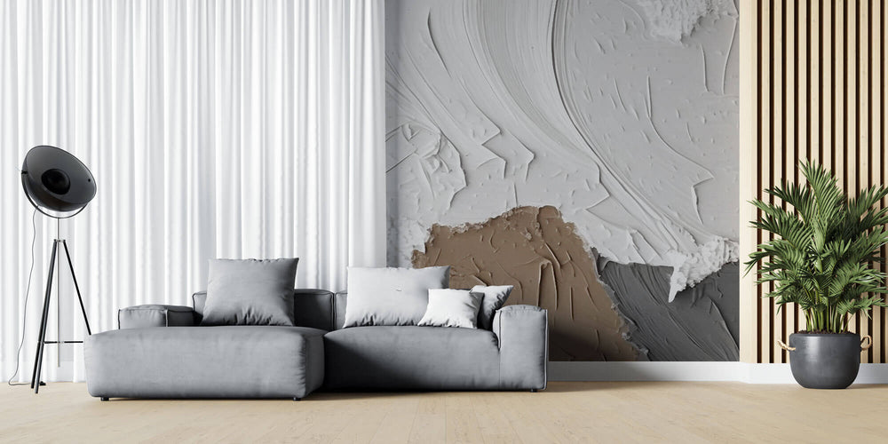 Tapet Personalizat Abstract cu texturi acrilice in relief 1 - TEXTURED SHORE I