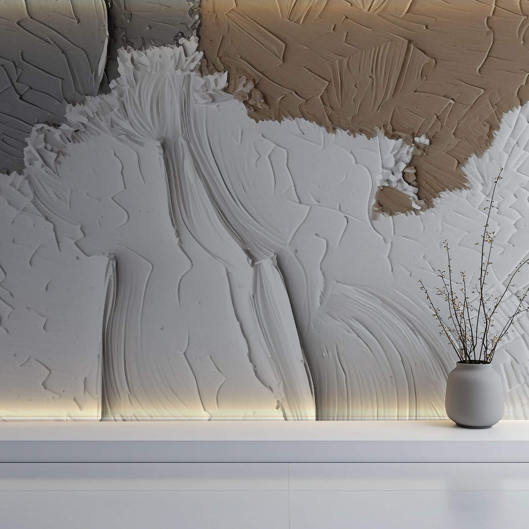 Tapet Personalizat Abstract cu texturi acrilice in relief 2 - TEXTURED SHORE II