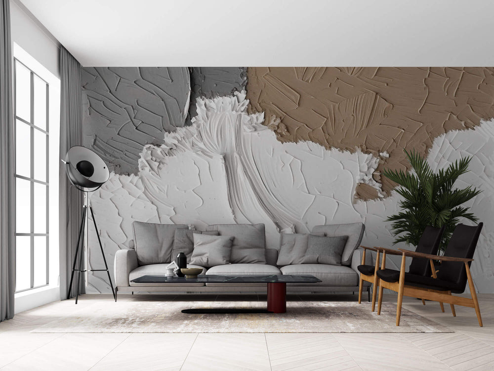 Tapet Personalizat Abstract cu texturi acrilice in relief 2 - TEXTURED SHORE II