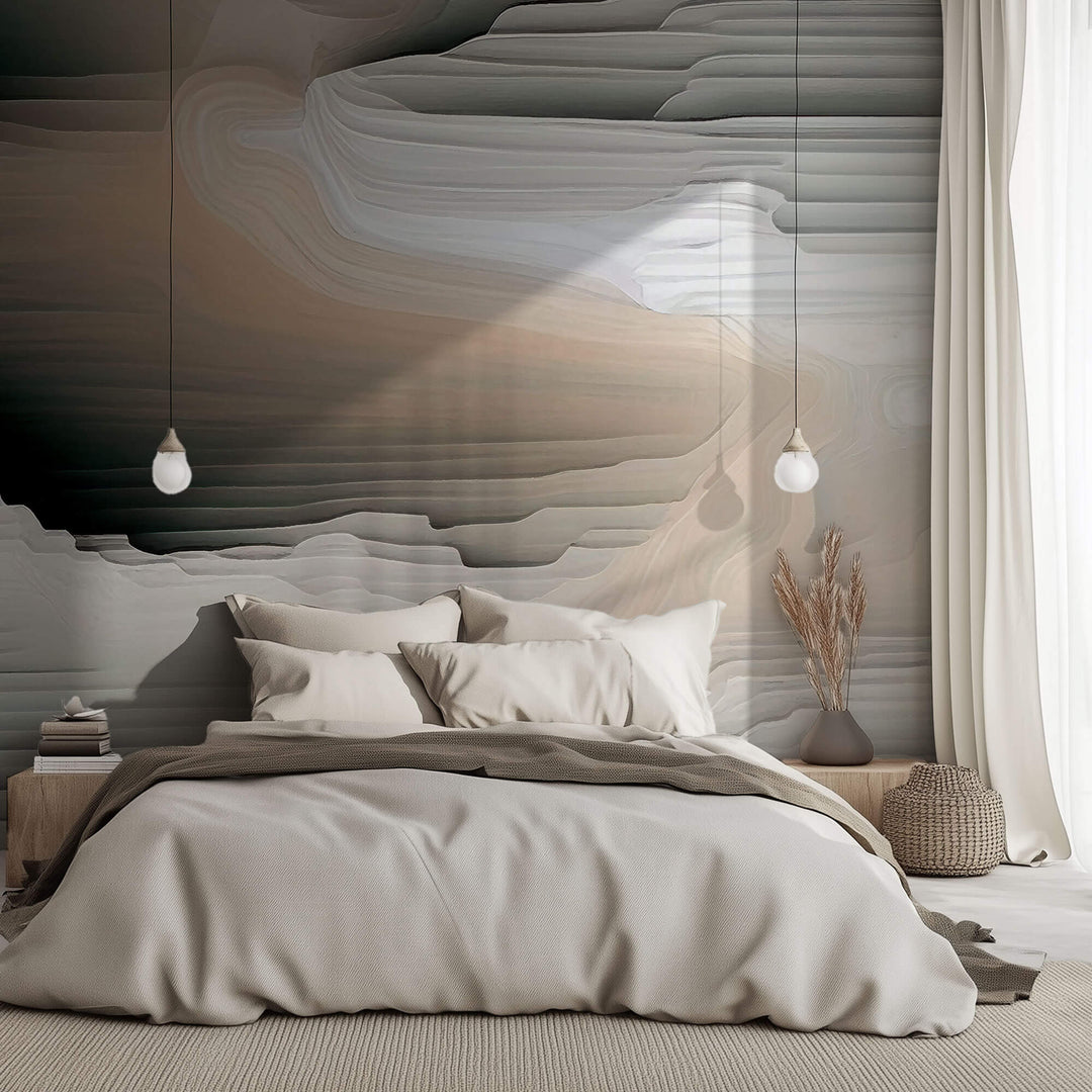 Tapet Personalizat Abstract cu creatie artistica din plaster multicolor - PLASTER KNIFE ART