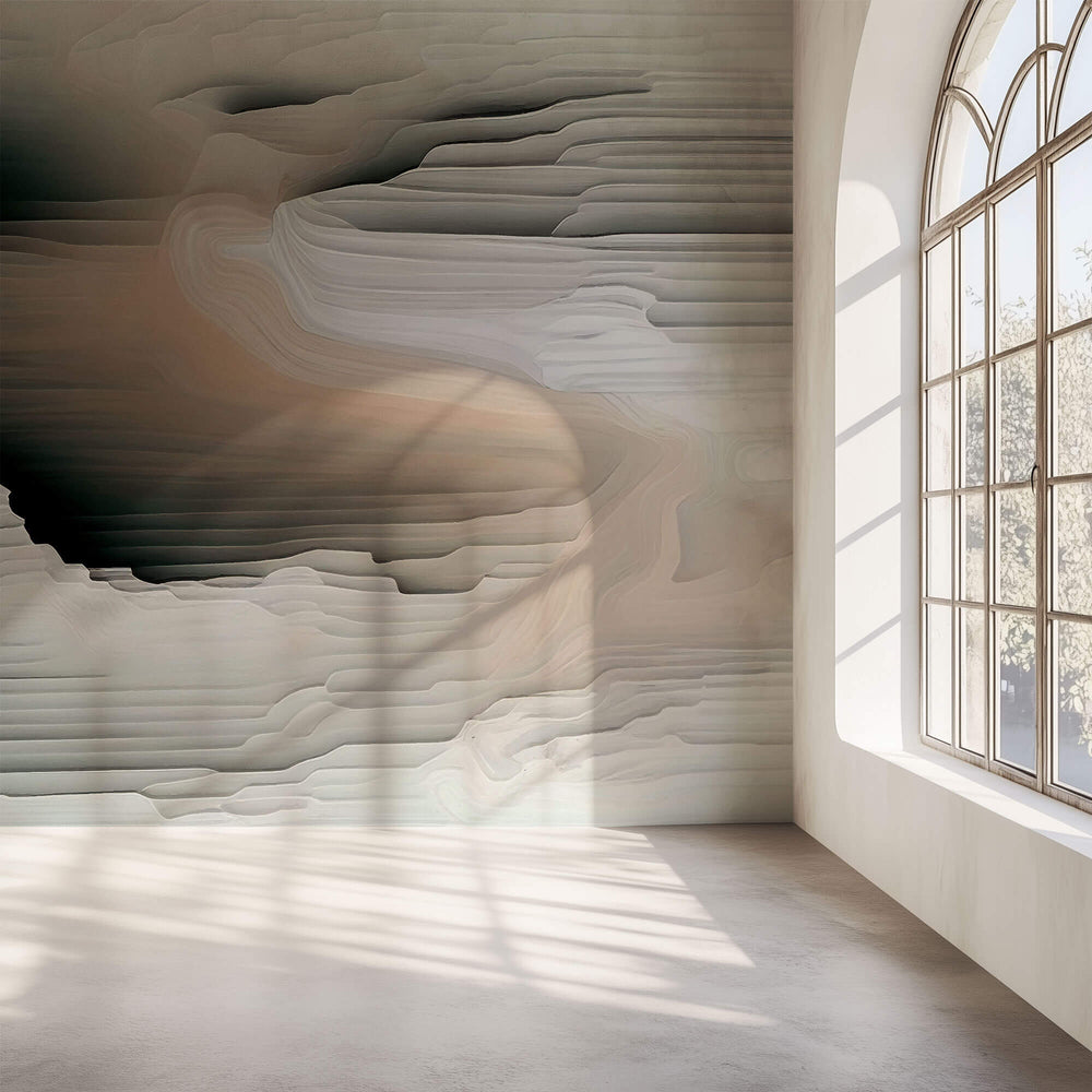 Tapet Personalizat Abstract cu creatie artistica din plaster multicolor - PLASTER KNIFE ART