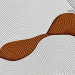 Tapet Personalizat Abstract cu plaster texturat in nuante de alb si caramiziu - ACRYLIC TEXTURED ART