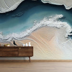 Tapet Personalizat Abstract cu pictura abstracta din plaster ilustrand o peninsula si apa marii - ABSTRACT PENINSULA I