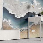 Tapet Personalizat Abstract cu pictura abstracta din plaster ilustrand o peninsula si apa marii - ABSTRACT PENINSULA I