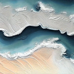 Tapet Personalizat Abstract cu pictura abstracta din plaster ilustrand o peninsula si apa marii - ABSTRACT PENINSULA I