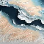 Tapet Personalizat Abstract cu pictura abstracta din plaster ilustrand o peninsula si valuri spumante - ABSTRACT PENINSULA II