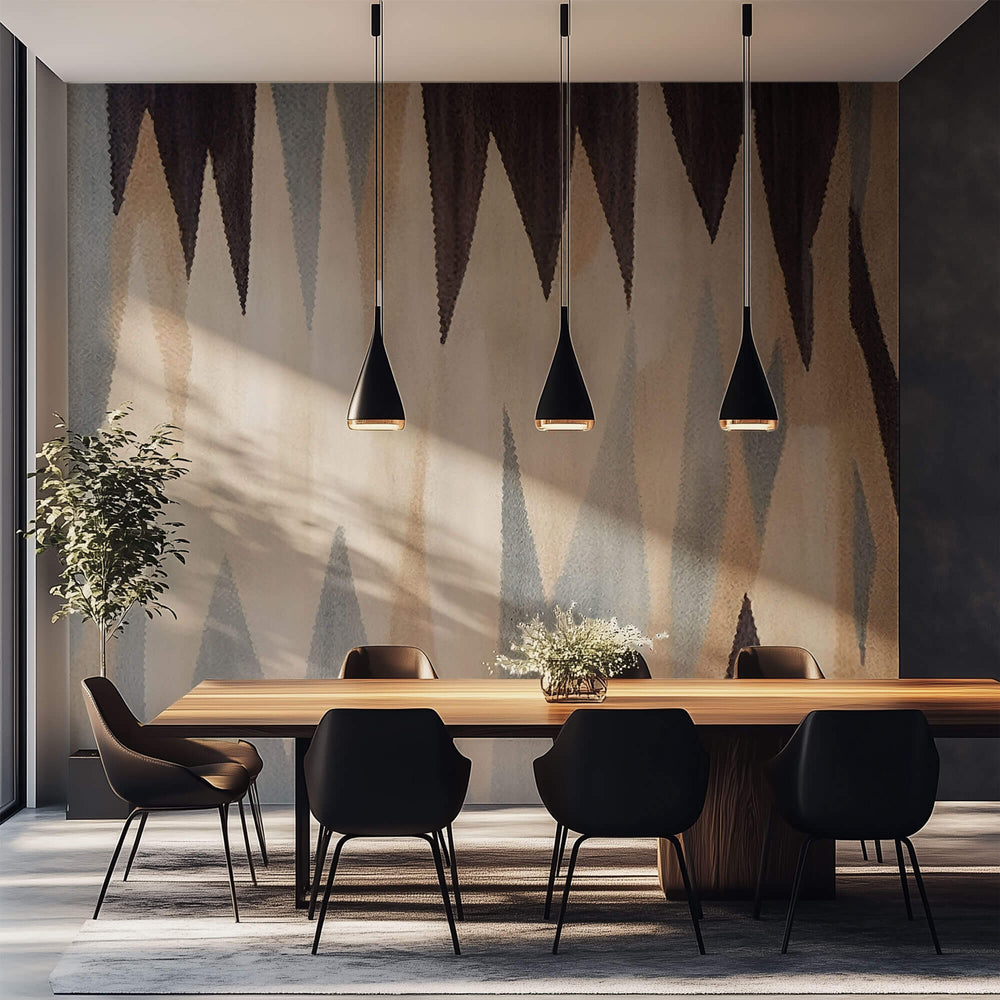 Tapet Personalizat Abstract cu varfuri abstracte pe fundal texturat - SHARP CAVE WALL