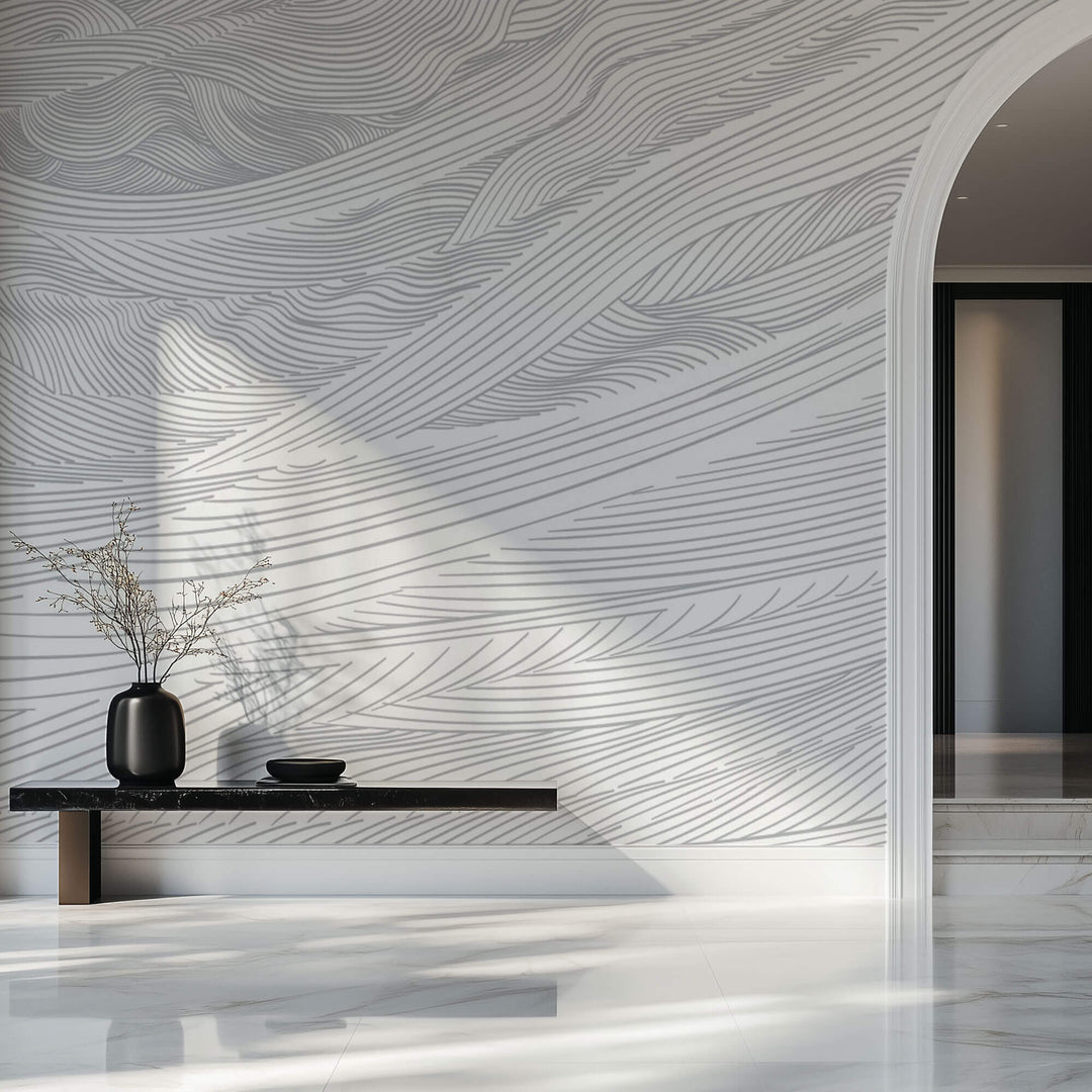 Tapet Personalizat Abstract cu texturi de iluzie optica - 3D PERSPECTIVE WAVES