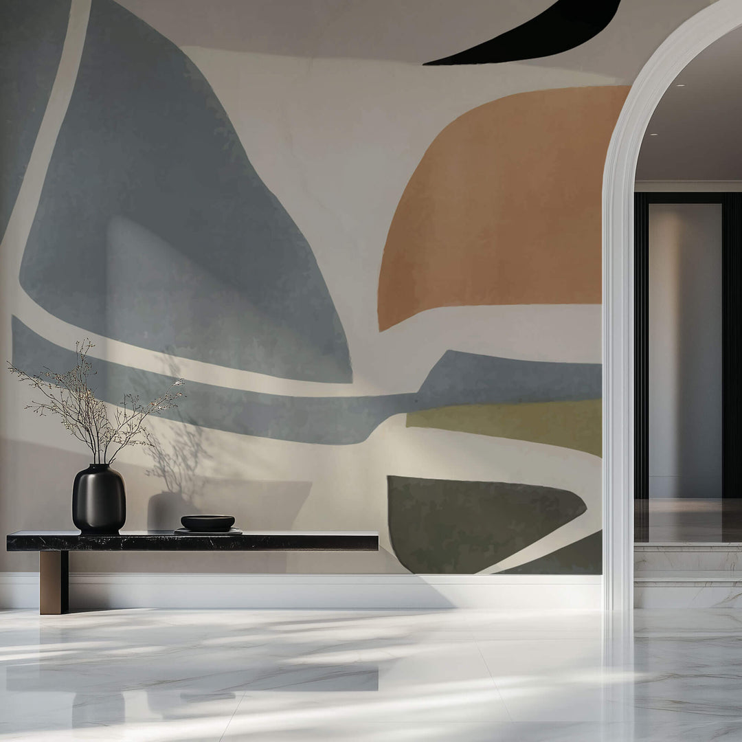 Tapet Personalizat Abstract cu elemente abstracte colorate - ABSTRACT ORANGE PEAL