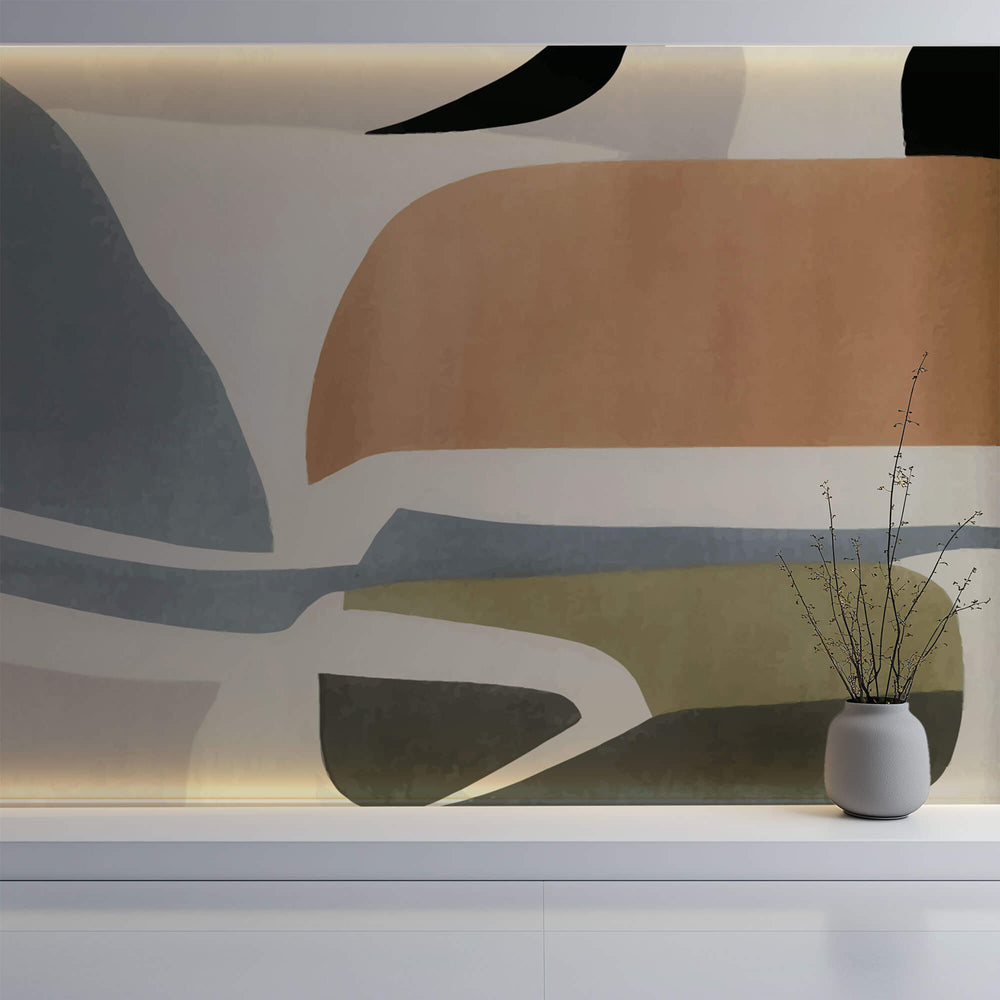 Tapet Personalizat Abstract cu elemente abstracte colorate - ABSTRACT ORANGE PEAL