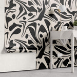 Tapet Personalizat Abstract cu forme abstracte negre - LIQUID BLACK