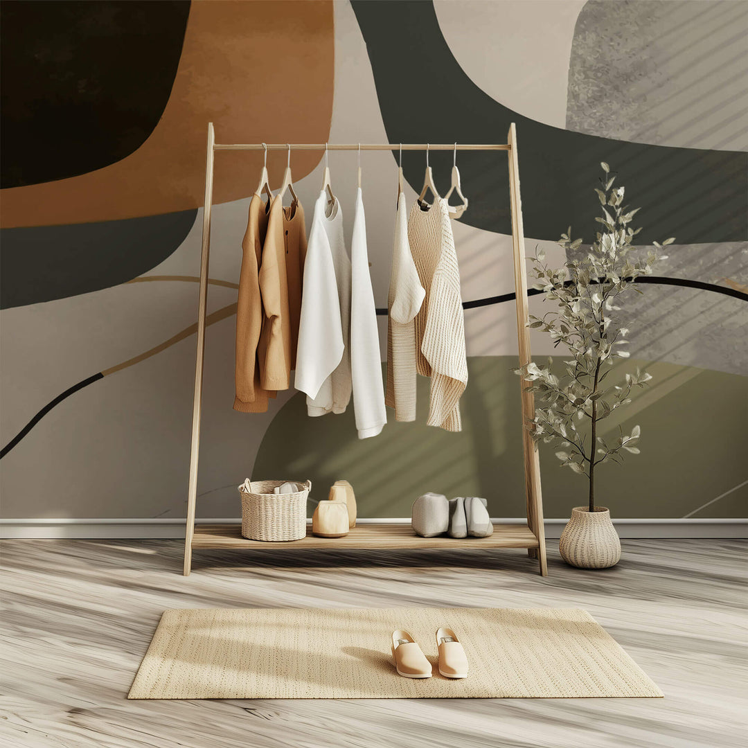 Tapet Personalizat Abstract cu elemente boho abstracte - WARM BOHO ABSTRACT