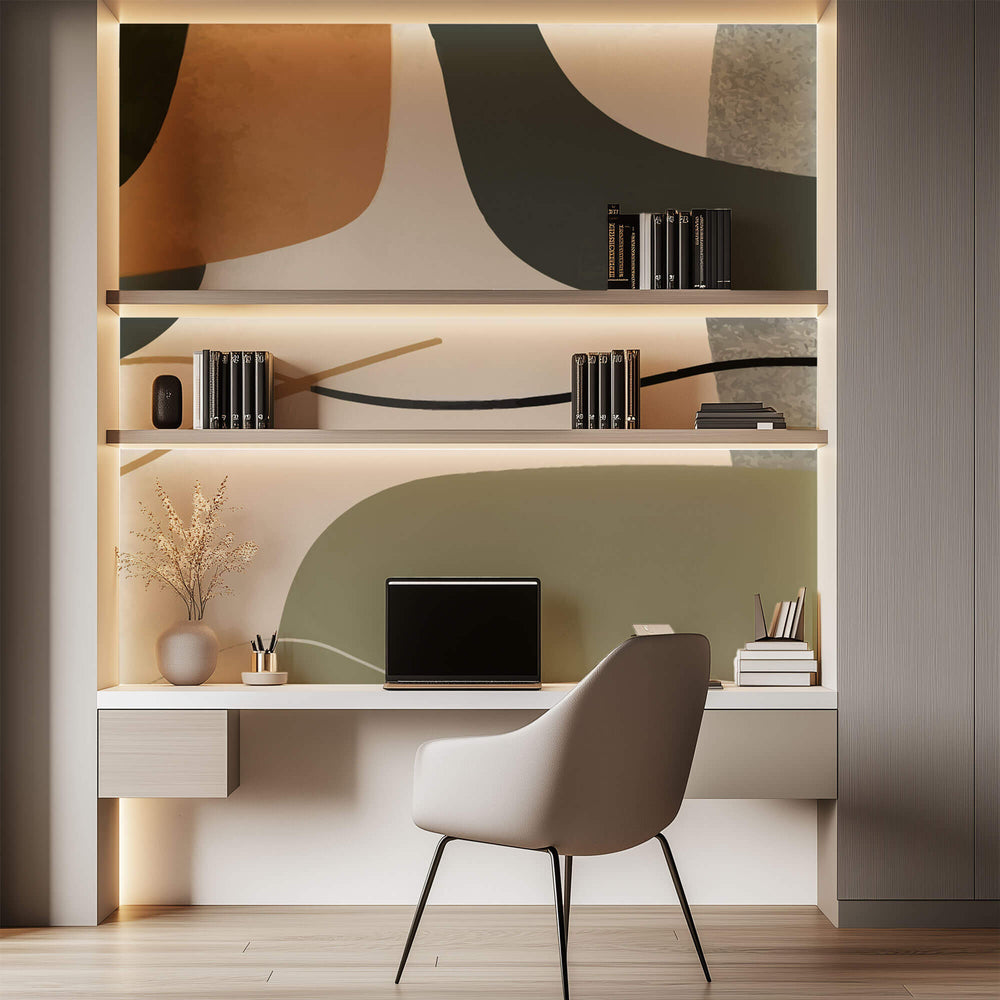 Tapet Personalizat Abstract cu elemente boho abstracte - WARM BOHO ABSTRACT