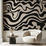 Tapet Personalizat Abstract cu forme fluide abstracte - SEAMLESS BLACK I