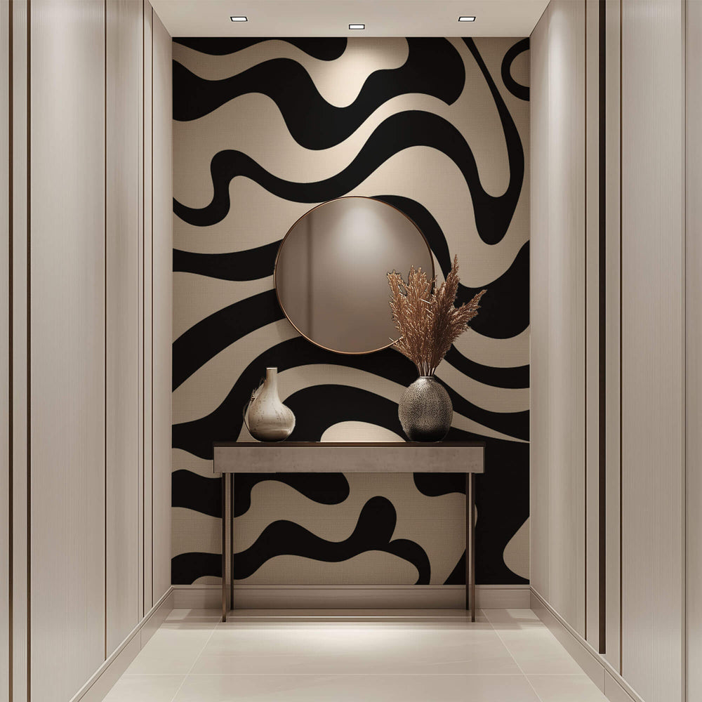 Tapet Personalizat Abstract cu forme fluide abstracte - SEAMLESS BLACK I