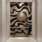 Tapet Personalizat Abstract cu forme fluide abstracte - SEAMLESS BLACK I
