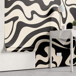 Tapet Personalizat Abstract cu forme fluide abstracte - SEAMLESS BLACK I