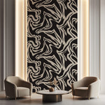 Tapet Personalizat Abstract cu forme fluide pe un fundal inchis - SEAMLESS BLACK II