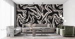 Tapet Personalizat Abstract cu forme fluide pe un fundal inchis - SEAMLESS BLACK II