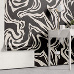 Tapet Personalizat Abstract cu forme fluide pe un fundal inchis - SEAMLESS BLACK II