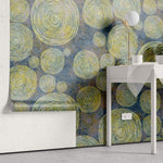 Tapet Personalizat Abstract cu cercuri concentrice in stil Van Gogh - VAN GOGH