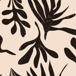 Tapet Personalizat Abstract cu frunze tropicale pe un fundal roz - LEAF STAMP