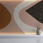 Tapet Personalizat Abstract cu terazzo roz portocaliu si maro - PINK TERRAZZO
