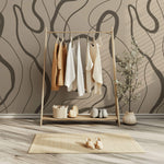 Tapet Personalizat Abstract cu linii abstracte maronii - FUZZY BROWN LINES