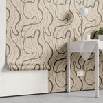 Tapet Personalizat Abstract cu linii abstracte maronii - FUZZY BROWN LINES
