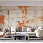 Tapet Personalizat Abstract cu elemente pictate abstract in nuante portocalii - TANGERINE WALL