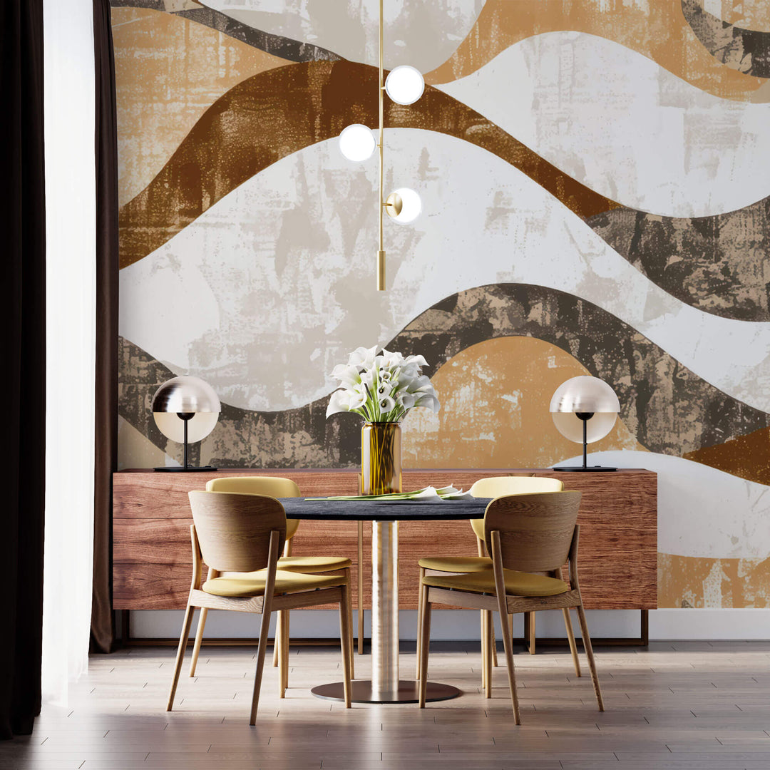 Tapet Personalizat Abstract cu valuri abstracte cu textura neuniforma - WAVY PARCHMENT