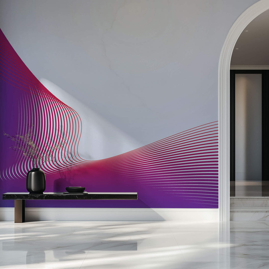 Tapet Personalizat Abstract cu structura geometrica neo moderna in nuante de roz fucsia - NEO DESIGN