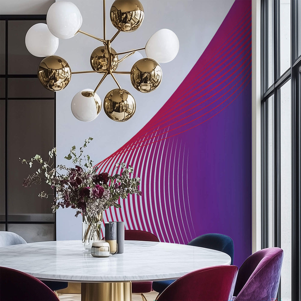 Tapet Personalizat Abstract cu structura geometrica neo moderna in nuante de roz fucsia - NEO DESIGN