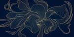 Tapet Personalizat Abstract cu o planta abstracta in nuante aurii - MIDNIGHT ORCHID