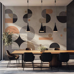 Tapet Personalizat Abstract cu elemente minimaliste in nuante de contrast - MINIMALIST STUDIO