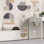 Tapet Personalizat Abstract cu elemente minimaliste in nuante de contrast - MINIMALIST STUDIO