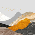 Tapet Personalizat Abstract cu munti cu mix de textura de roca si marmura si insertii aurii - MOUNTAIN OF TEXTURES