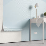 Tapet Personalizat Abstract cu semicercuri liniare pe fundal albastru deschis - BLUE REFRESH