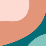Tapet Personalizat Abstract cu nuante de albastru si coral 1 - PLAIN COLOURS I